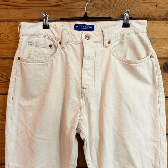 SCOTCH & SODA Mens The Standard Cream Jeans Size 30/32 - Picture 4 of 9